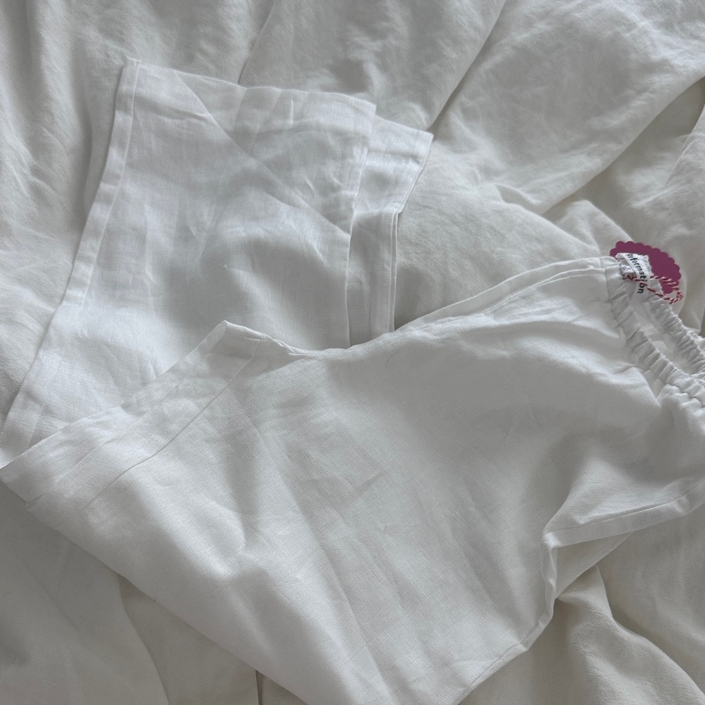 Reformation White Linen Pants Size Small